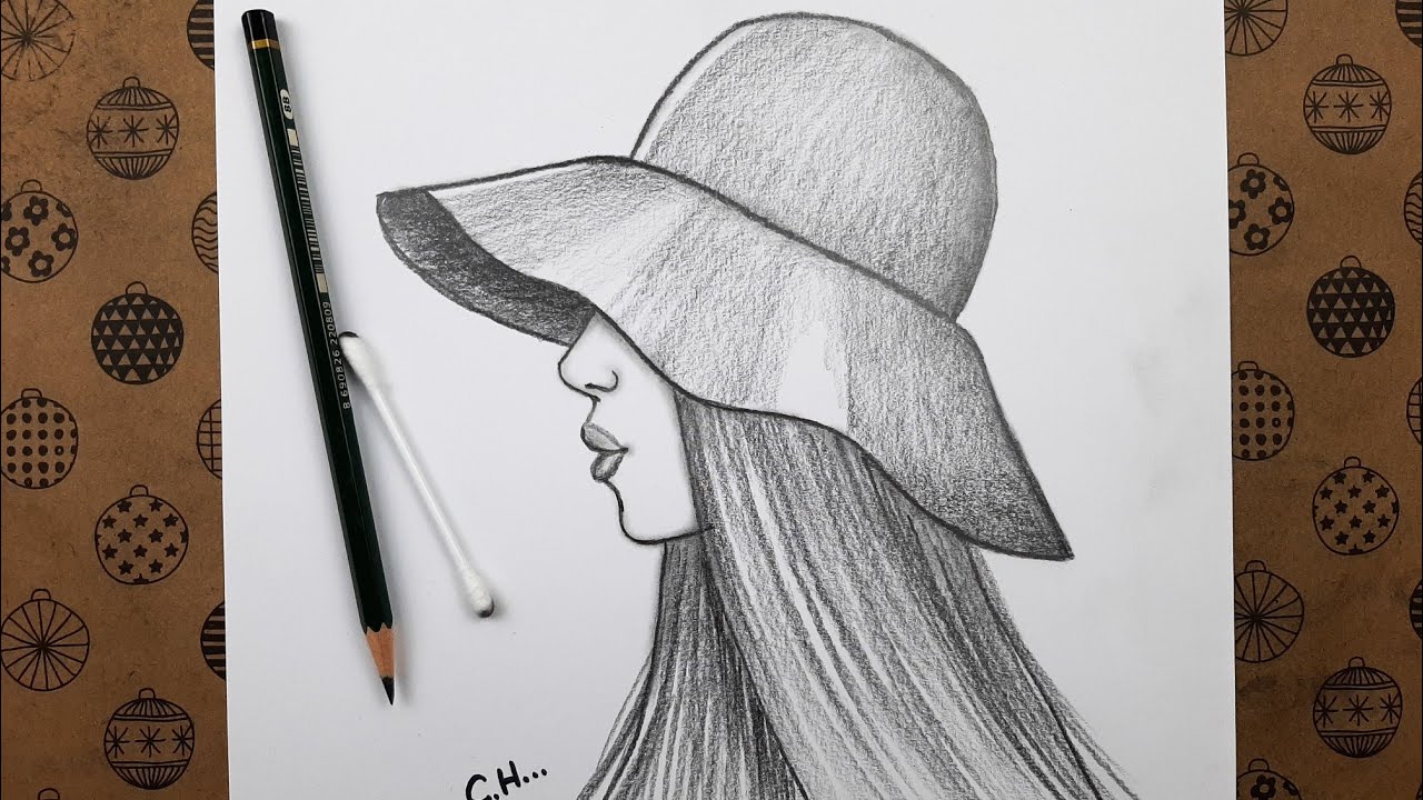 Kolay Şapkalı Kız Resmi Adım Adım Nasıl Çizilir, Çizim Hobimiz Easy drawings