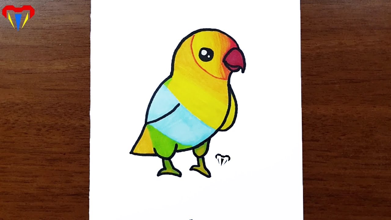 papağan çizimi - kolay hayvan çizimleri - kolay çizimler, basit, sevimli, güzel,  tatlı,  resim