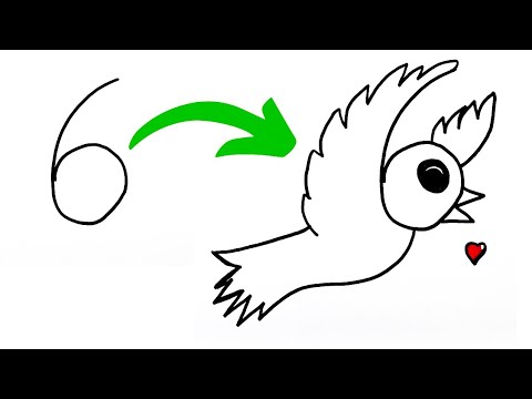 6'dan Çok Kolay Kuş Çizimi, Adım Adım KolayKuş Nasıl Çizilir, Çizim Saati Art Sayılarla Hayvan Çizme