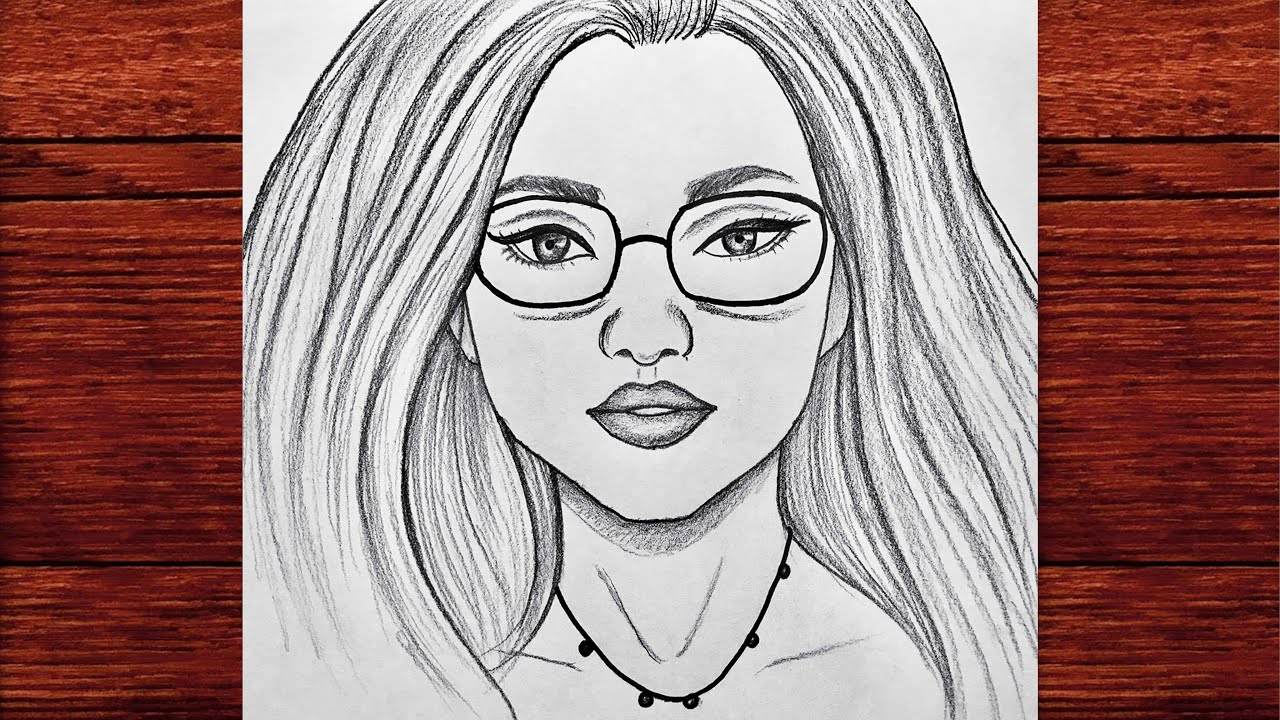 Adım Adım Gözlüklü Kız Çizimi Nasıl Yapılır - How To Draw A Girl With Glasses Step By Step Easy