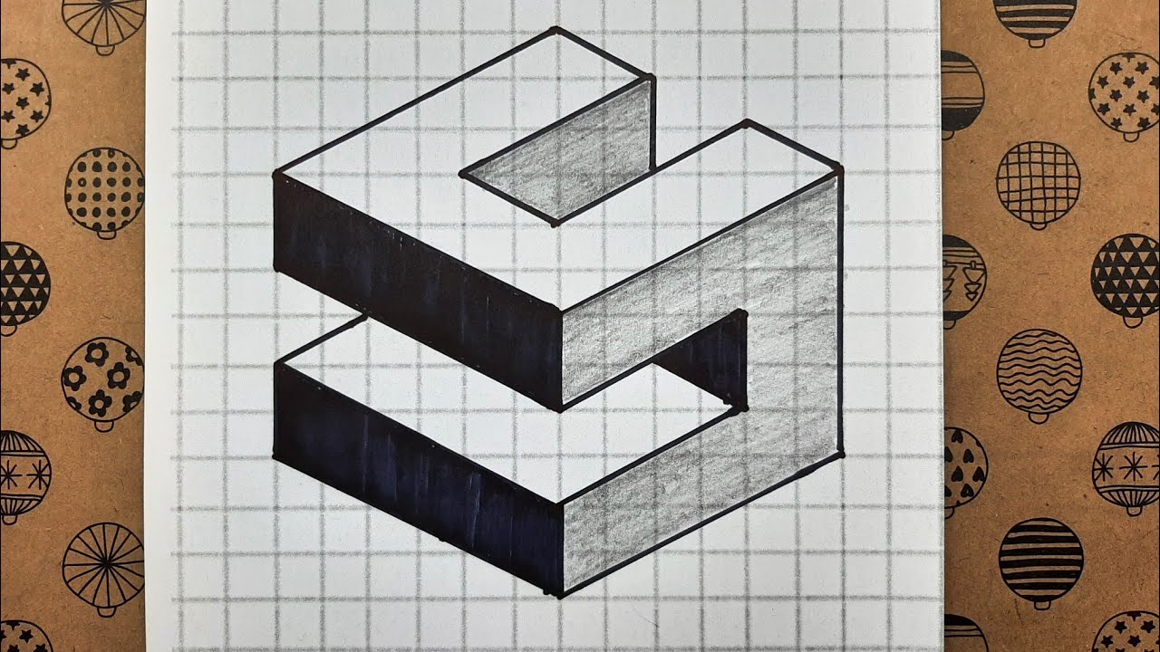 Adım Adım, Kareli Deftere Yapılabilecek 3 Boyutlu Çizimler - 3D Drawing On a Square Notebook