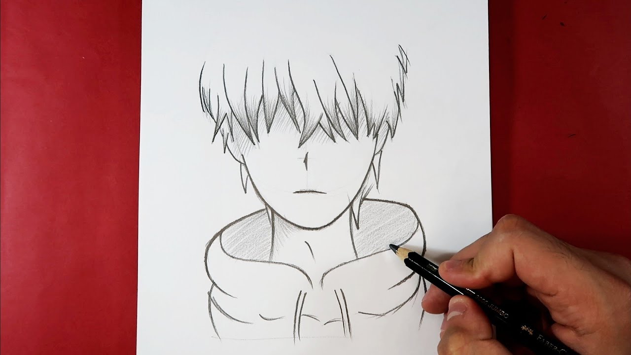 Anime Erkek Çizimi Kolay / Karakalem Kolay Çizimler / How to draw anime boy easy tutorial