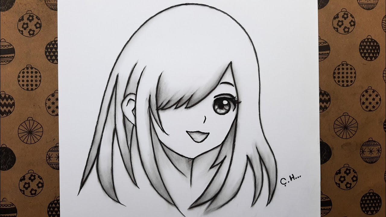 Anime Kız Çizimi, Kolay Karakalem Çizimleri Anime Çizimi Adım Adım Nasıl Çizilir, Easy Anime Drawing