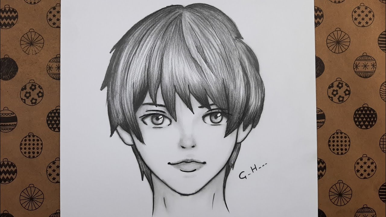 Anime Nasıl Çizilir, Kolay ve Güzel Anime Erkek Yüzü Karakalem Çizimi, Çizim Hobimiz Anime Resimleri