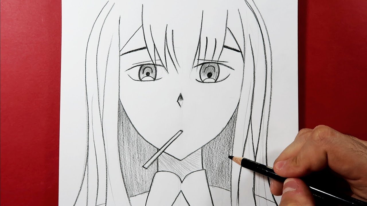 Anime Sketch / How to draw anime girl easy tutorial step-by-step / m.a drawings