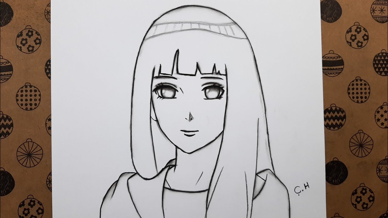 Anime çizimi Hinata Hyuga - Boruto. Adım adım nasıl çizilir, How to draw Hinata Hyuga - Boruto