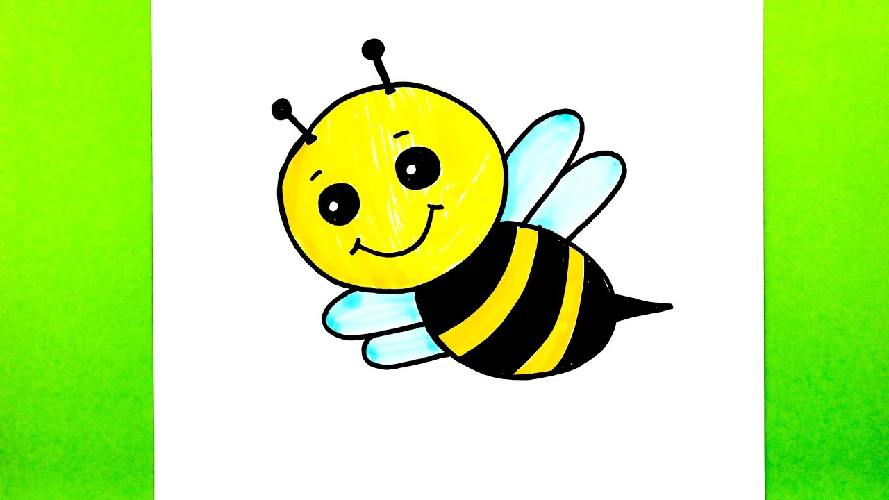 Arı Nasıl Çizilir, Kolay Sevimli Arı Çizimi, Çocuklar için Adım Adım Hayvan Resmi Çizmek