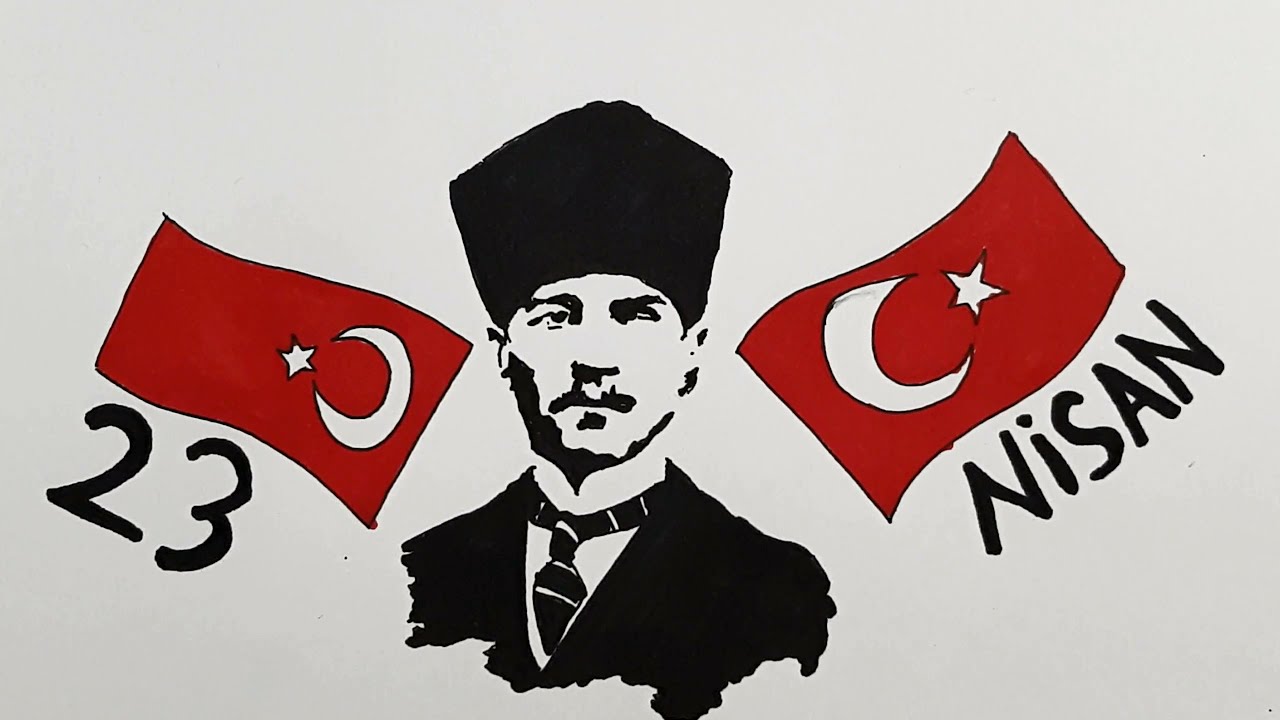 Atatürk resmi nasıl çizilir - atatürk çizimleri - 23 nisan atatürk çizimi