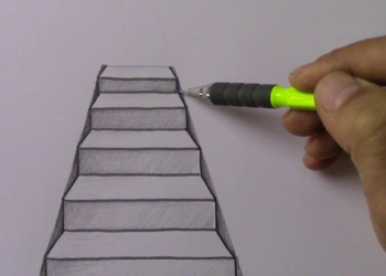 Basit Perspektif Merdiven Çizimi - Simple perspective staircase drawing