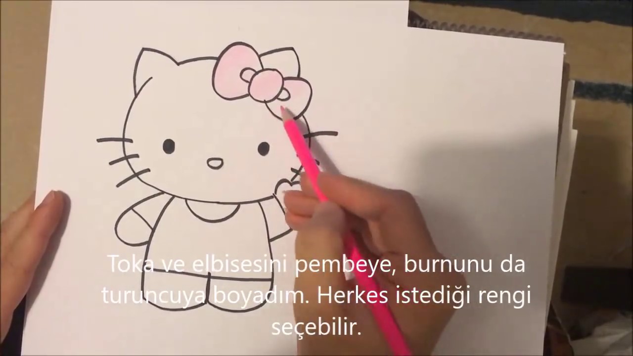 Basit kedi nasıl çizilir || hello kitty nasıl çizilir || hello kitty drawing for beginners