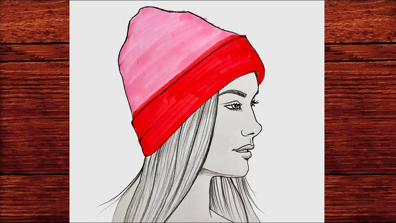 Bere Takan Güzel Bir Kız Nasıl Çizilir - Karakalem Çizimleri 2021 (How to draw a girl with a beret)