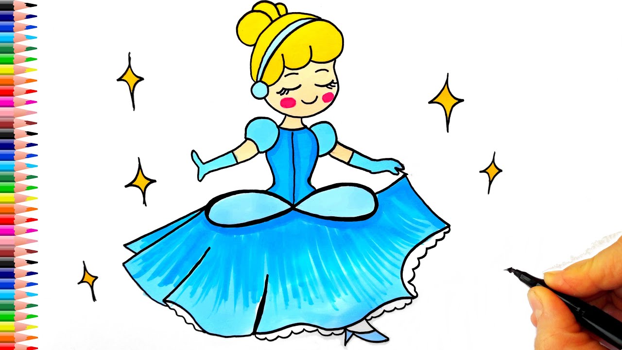 Cinderella Çizimi - Disney Sindirella Çizimi - Prenses Çizimi Kolay - How to Draw Cinderella