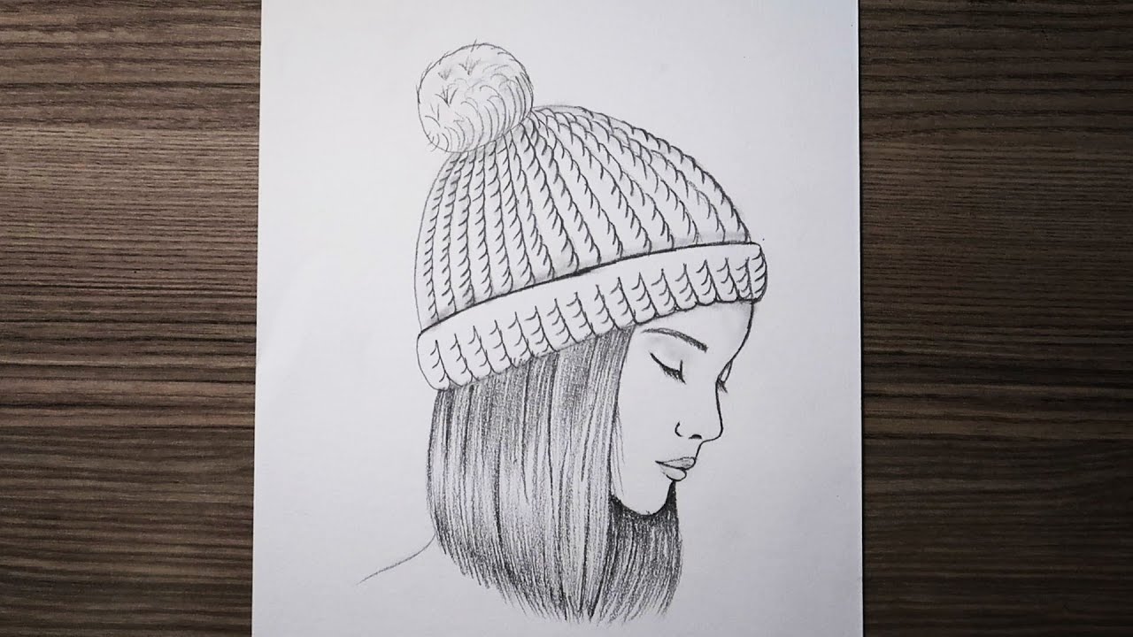 Çizime Yeni Başlayanlar İçin Şapkalı Güzel Kız Nasıl Çizilir