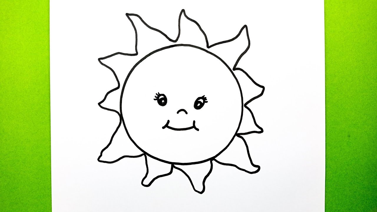 Çok Kolay Bir Güneş Çizimi, En Kolay Güneş Resmi Adım Adım Nasıl Çizilir, How To Draw a Sun Easy