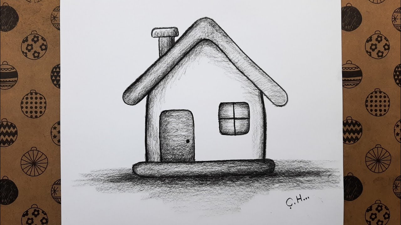 Çok Kolay Ev Resmi Adım Adım Nasıl çizilir, How To Draw House Easy, Çizim Hobimiz Kolay Çizimleri