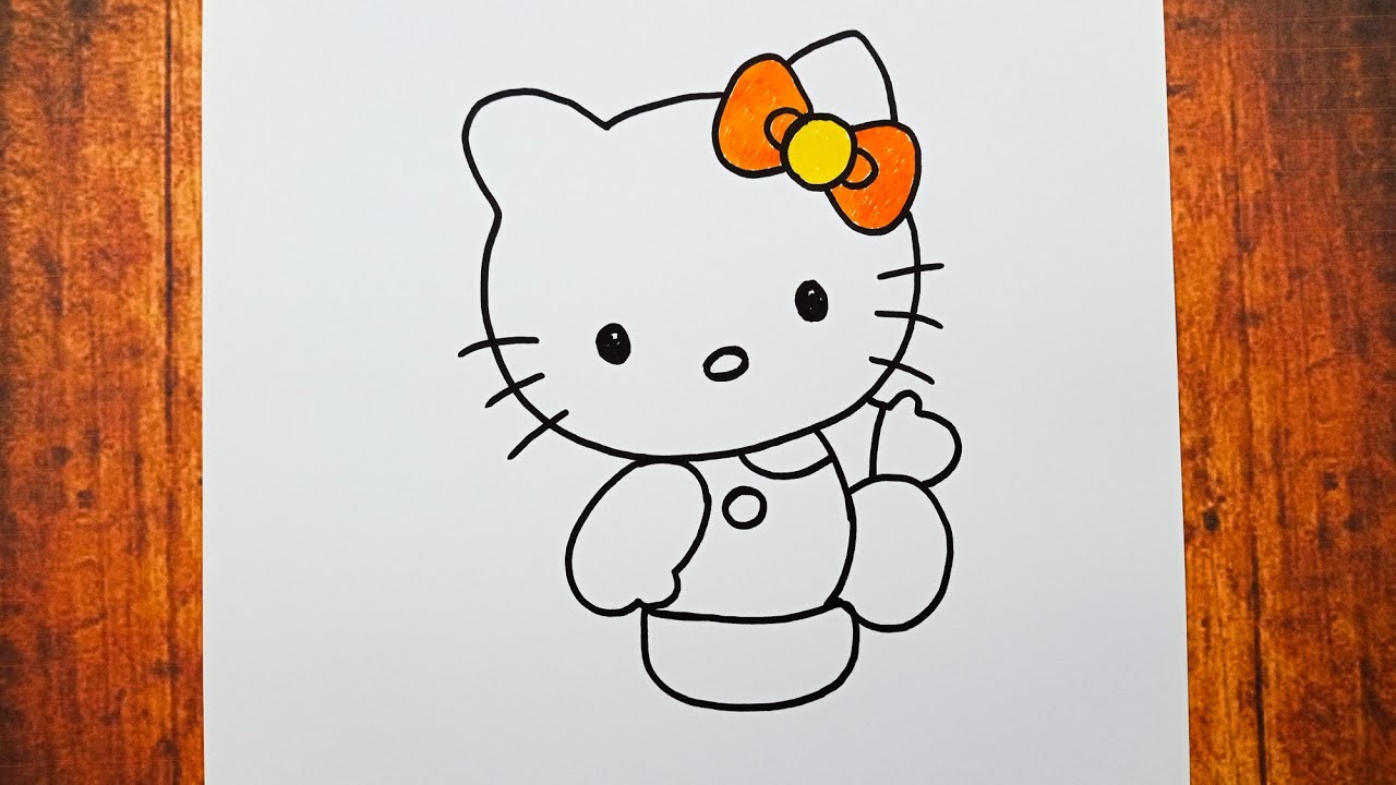 Çok Kolay Hello Kitty Çizimi, Sevimli Hello Kitty Nasıl Çizilir, Çizim Saati Art Öğretici Çizimleri