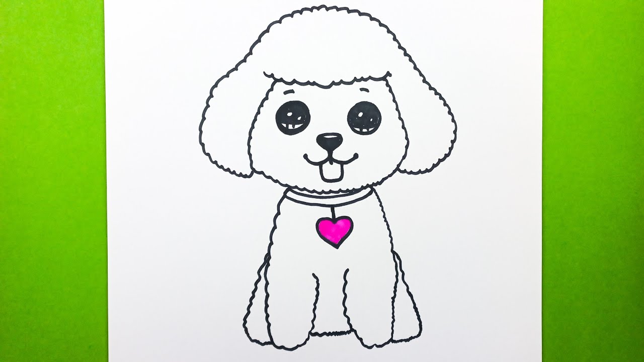 Çok Kolay Sevimli Bir Köpek Nasıl Çizilir, How to Draw a Cute Dog Very Easy, Kolay Köpek Çizimi