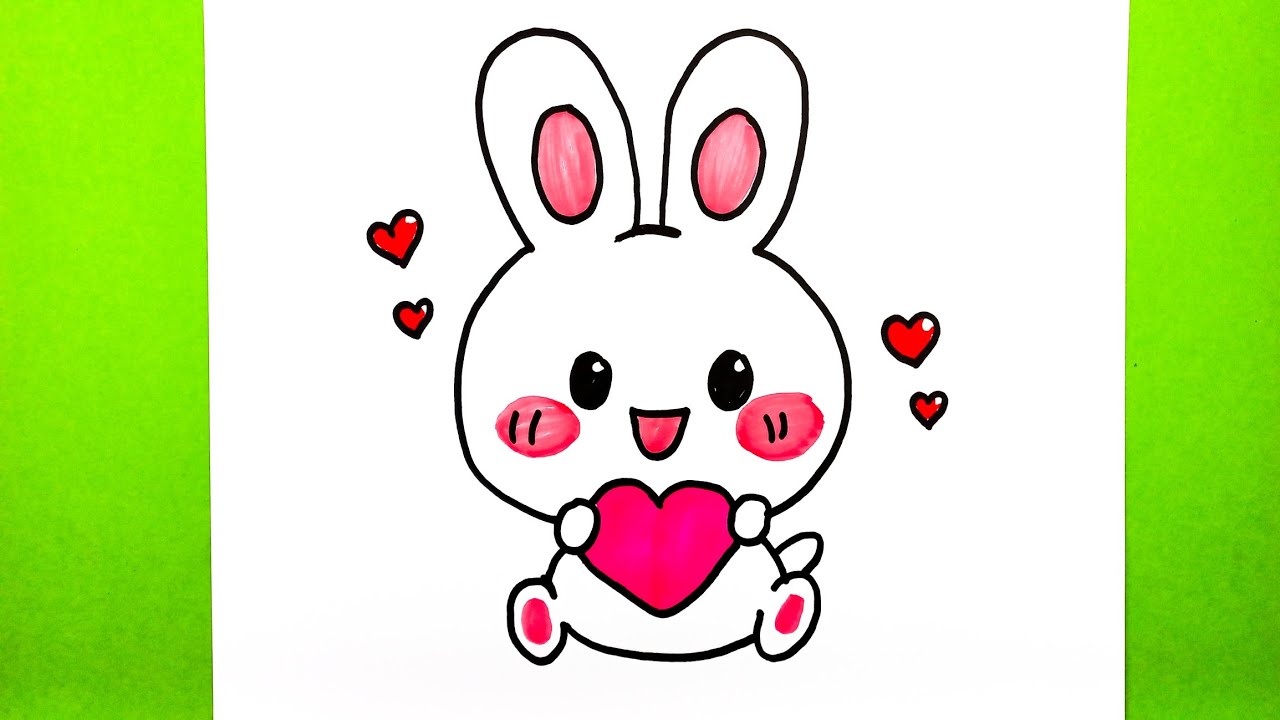 Çok Kolay!! Sevimli Tavşan Nasıl Çizilir, Adım Adım Bebek Tavşan Çizimi, How to Draw the Cutst Bunny