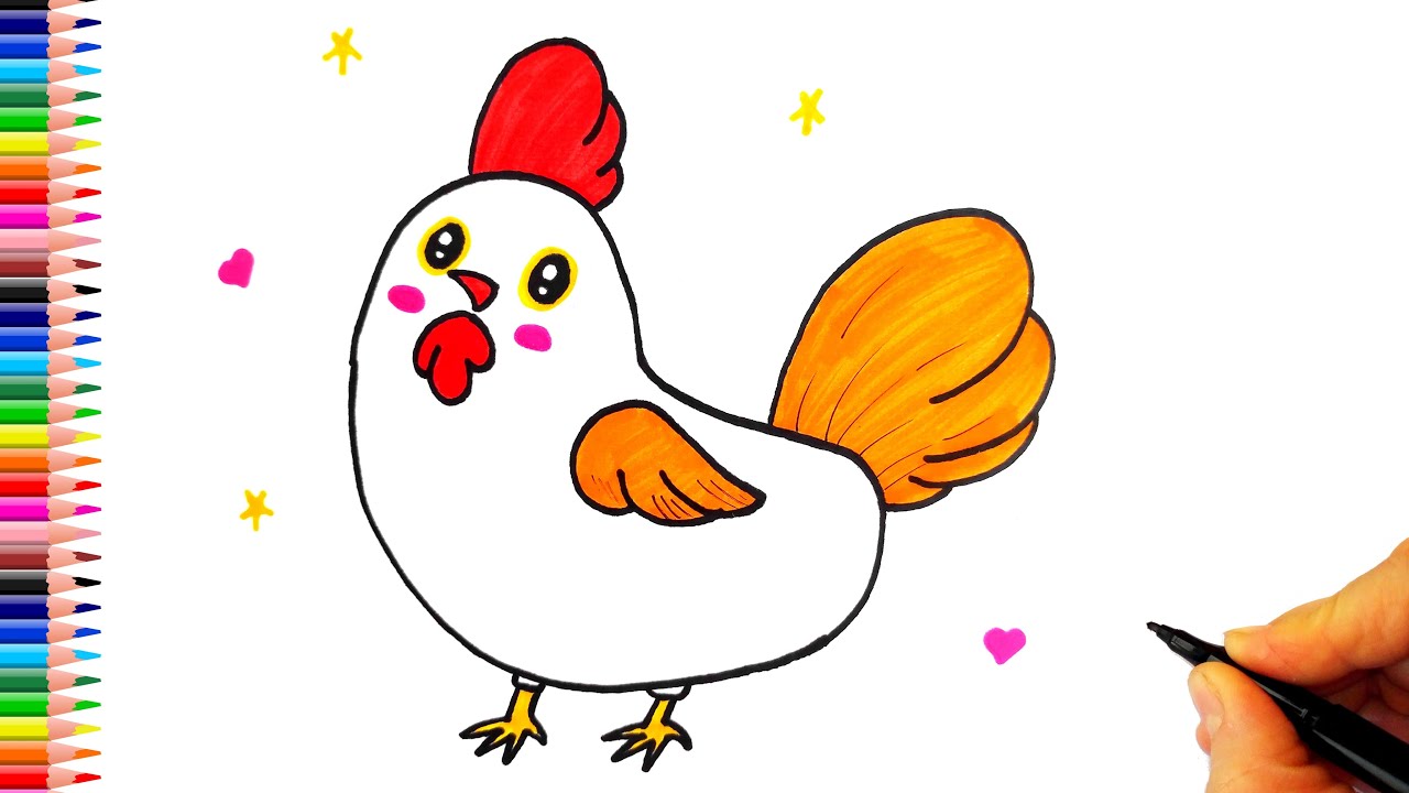 Çok Kolay Tavuk Çizimi - Tavuk Nasıl Çizilir? - Kolay Çizimler - How To Draw a Chicken