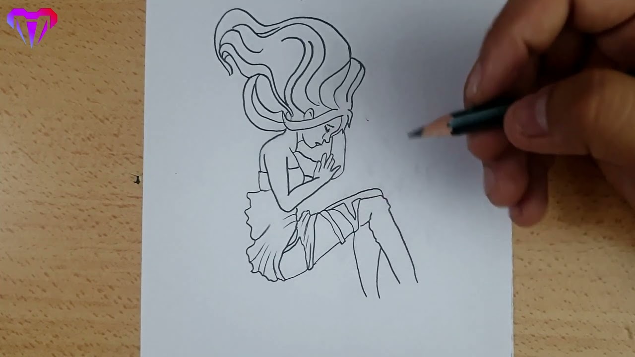 Çok Kolay Üzgün Kız Çizimi Nasıl Çizilir - Art Karakalem Çizimleri
