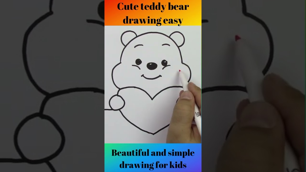 Cute teddy bear for kids very easy #shorts #drawing #subscribe #viralvideo