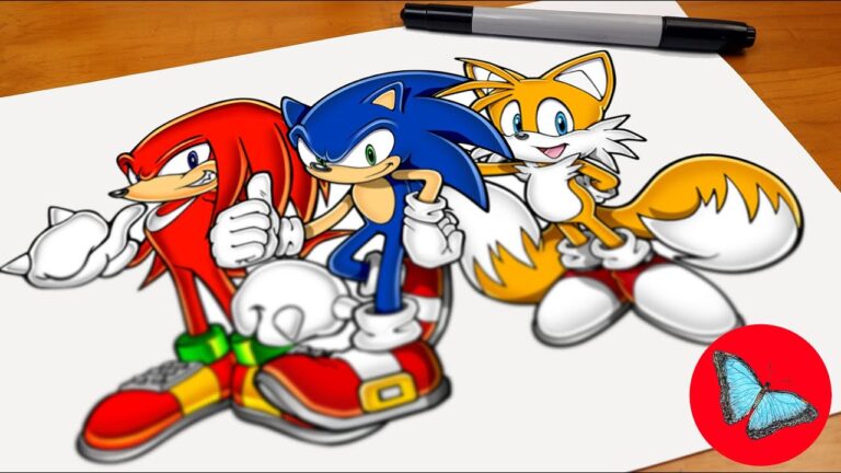 Drawing Sonic, Knuckles and Tails From Sonic The Hedgehog 2