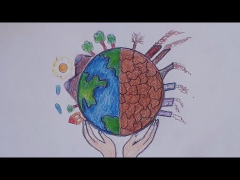Dünya Çevre Haftası Çizimi / Çevre Kirliliği Çizim / Save Nature Drawing / Environment Day Drawing
