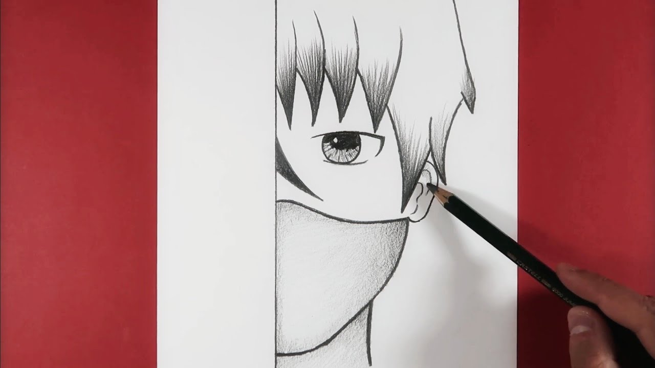 EASY ANİME DRAWİNG / How To Draw Anime Step Step With Mask / Easy Drawing For Beginners/M.A Drawings