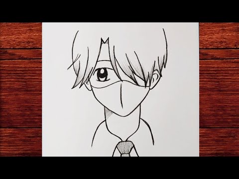 Easy Anime Drawing / How To Draw Anime Boy With Mask Step by Step / Sketch  Tutorial / M.A Drawings