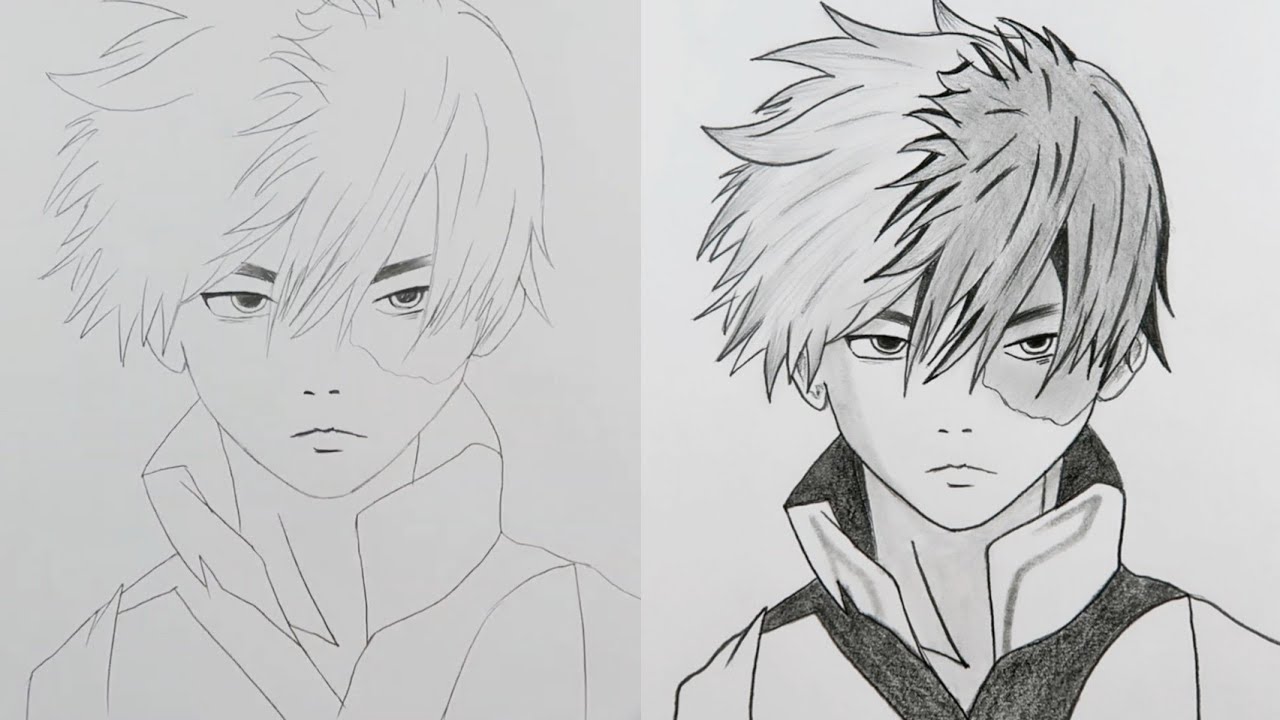 Easy Anime Drawing / How To Draw Shoto Todoroki Easy Tutorial Step-by-Step / ma drawings