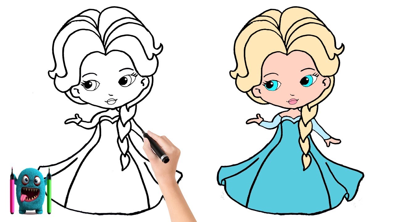 Elsa Çizimi How to Draw Frozen