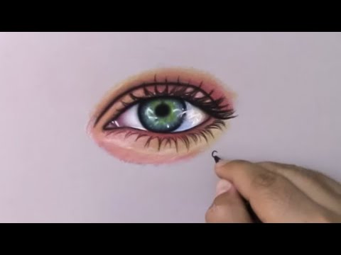 Göz Çizimi, Soft Pastel Kalem, Çizim Hobimiz Göz Çizimleri - Color Pencil   Eye Drawing