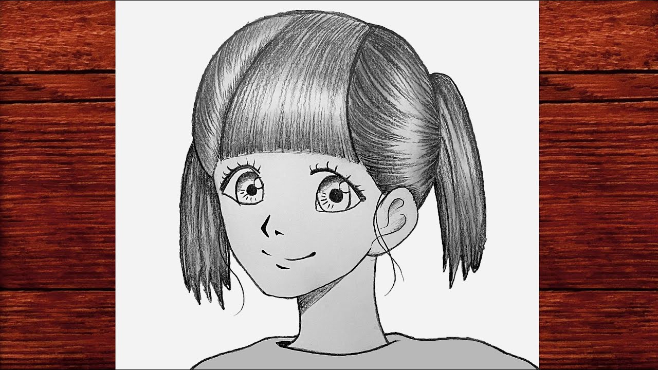 Güzel Anime Kız Çizimi - Anime Kız Nasıl Çizilir - Kolay Karakalem Kız Çizimi 2022  [Çizim Mektebi]