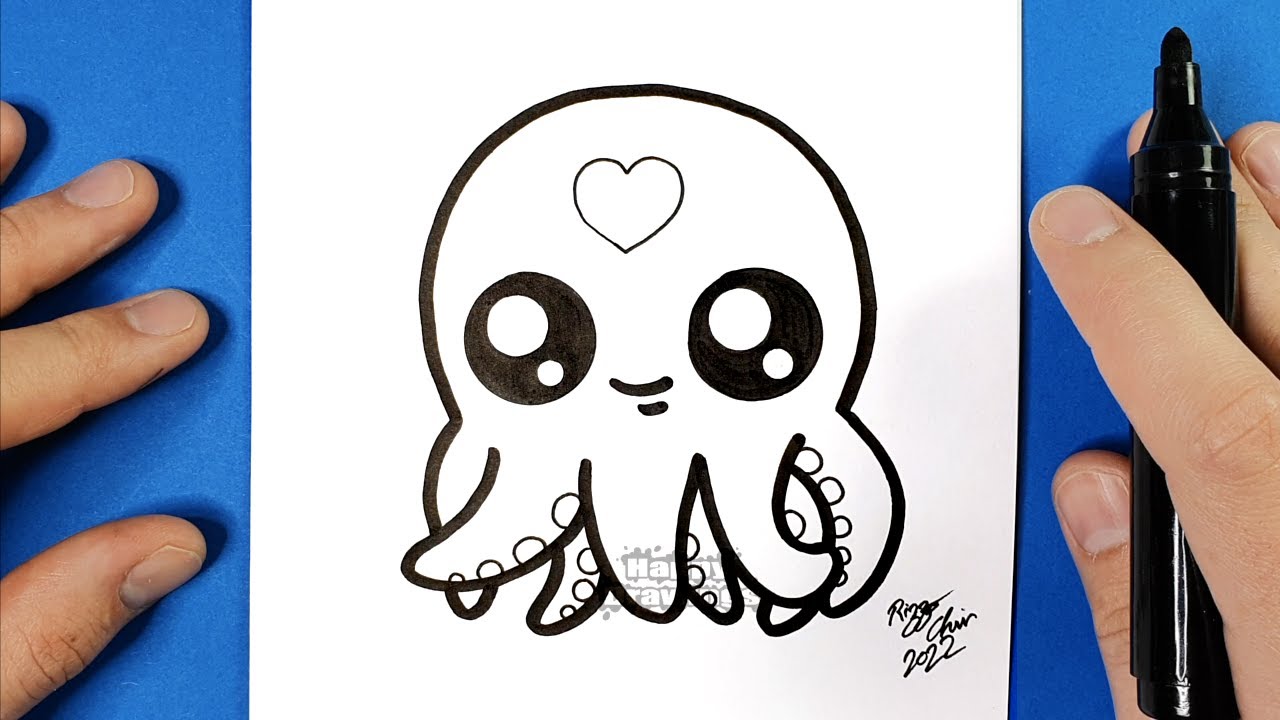 HAPPY DRAWINGS | HOW TO DRAW A CUTE OCTOPUS | DRAWING TUTORIAL