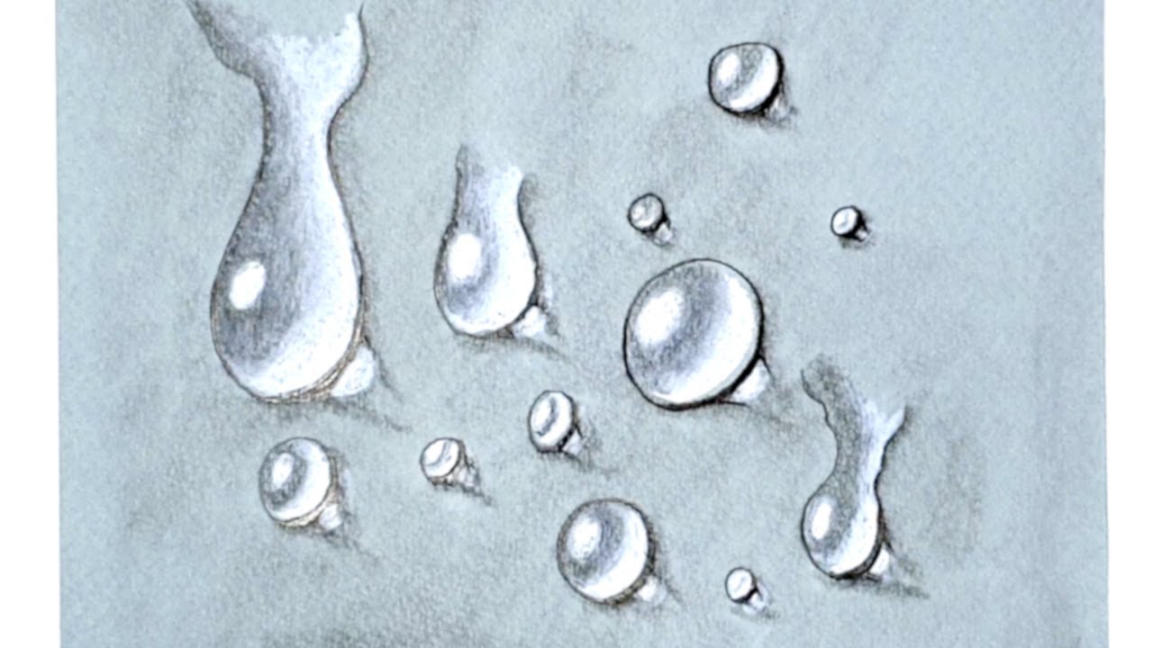 HOW TO DRAW REALISTIC WATER DROPS EASY