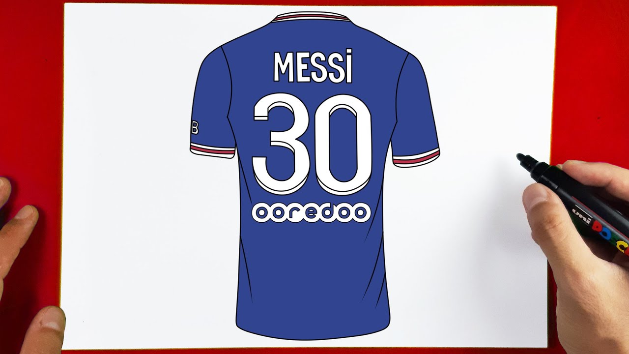 HOW TO DRAW SHIRT 30 MESSI ON PSG