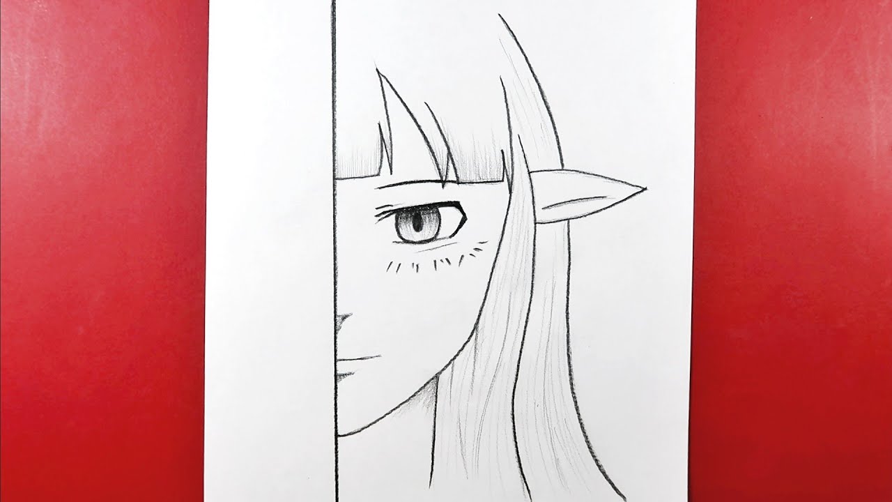 How To Draw Anime Girl Elf Step By Step / Easy Anime Sketch Tutorial ( ma drawings )