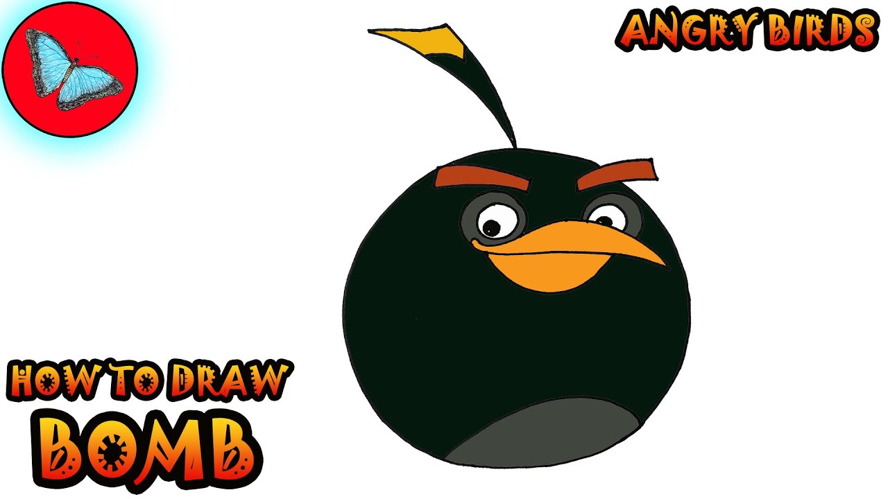 How To Draw Bomb From Angry Birds | Drawing Animals