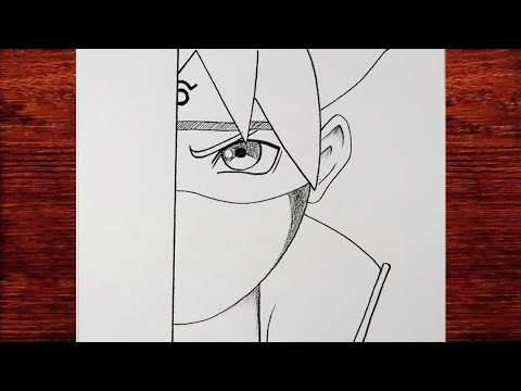 How To Draw Boruto Uzumaki Half Face Drawing For Beginners / Easy Sketch Anime Tutorial  ma drawings