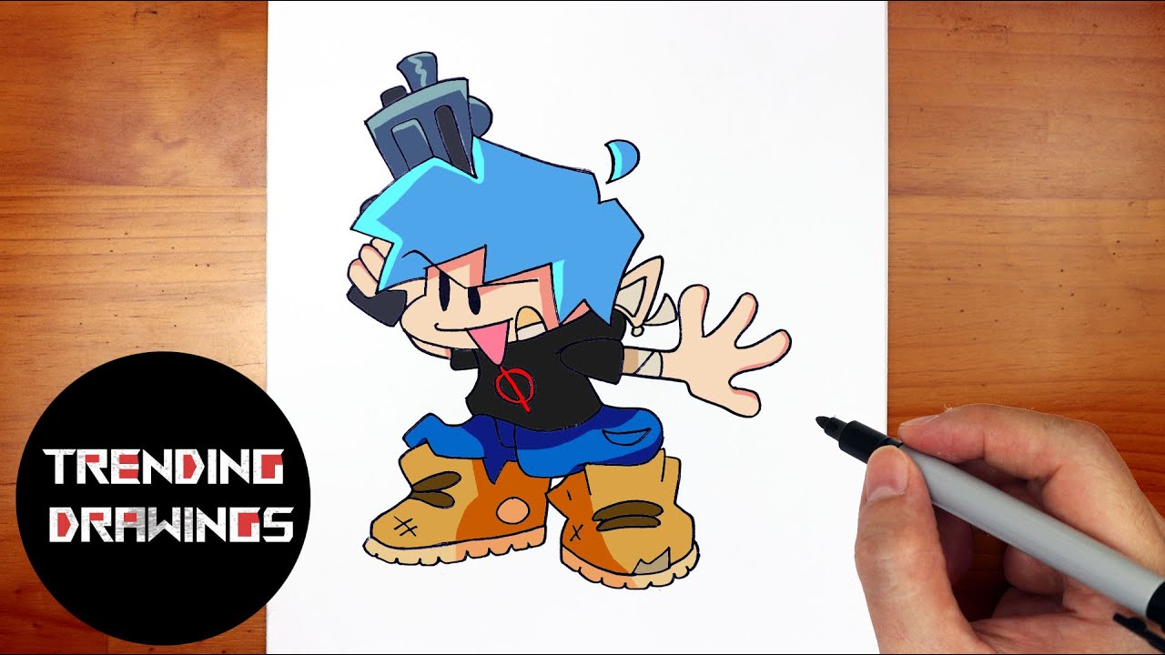 How To Draw FNF MOD Character - Mr Doof BF Easy Step by Step