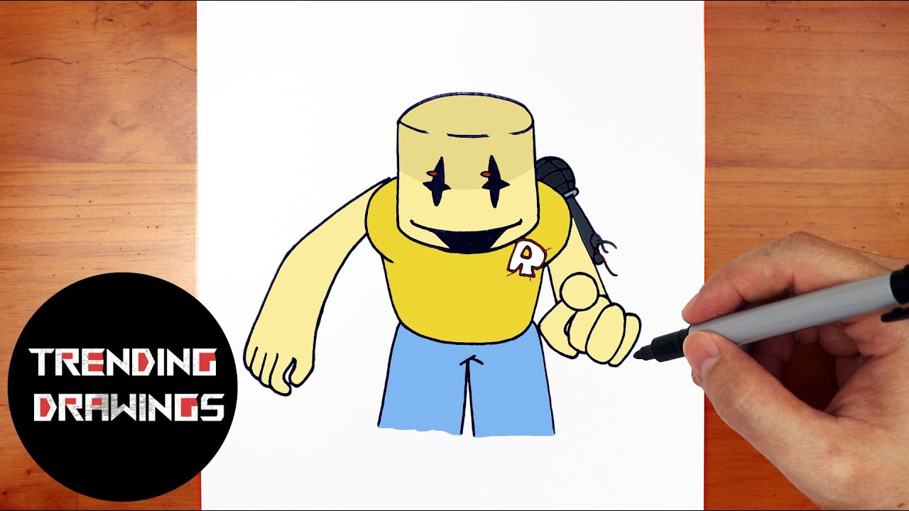 How To Draw FNF MOD Character - Roblox Hacker Easy Step by Step
