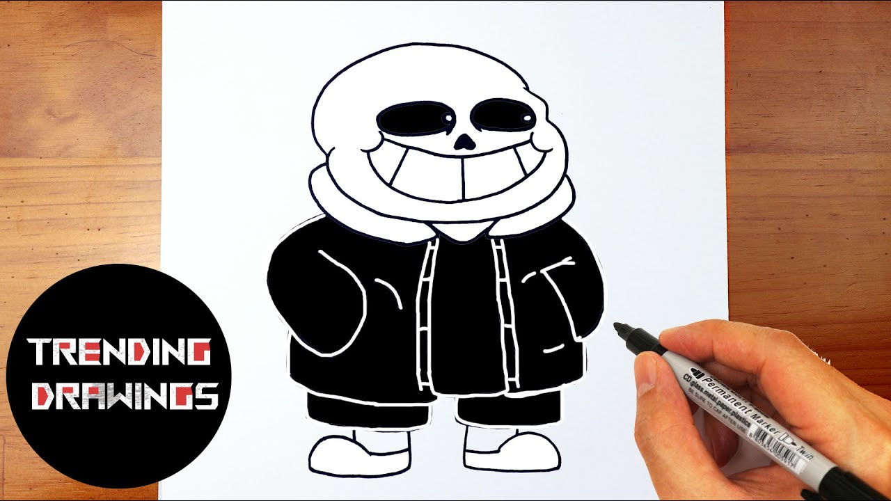How To Draw FNF MOD Character - Underpants Sans Easy Step by Step