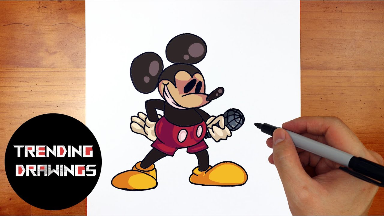 How To Draw FNF MOD Character - VS Mouse Easy Step by Step