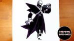 How To Draw FNF MOD Character - X Gaster Easy Step by Step