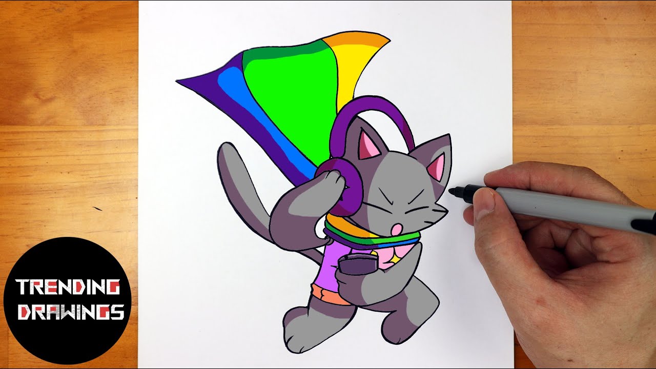 How To Draw FNF MOD- Nyan Cat - Easy Step by Step