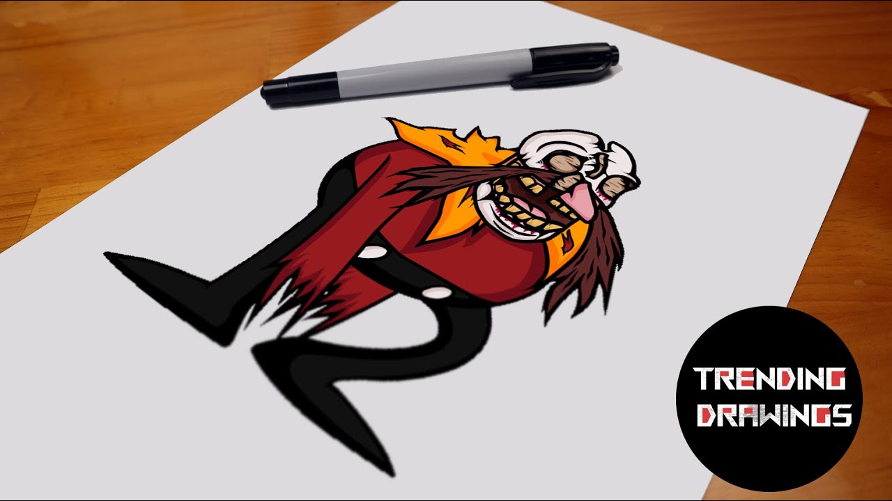 How To Draw FNF MOD Sonic EXE V2 - Eggman Soul - Step by Step