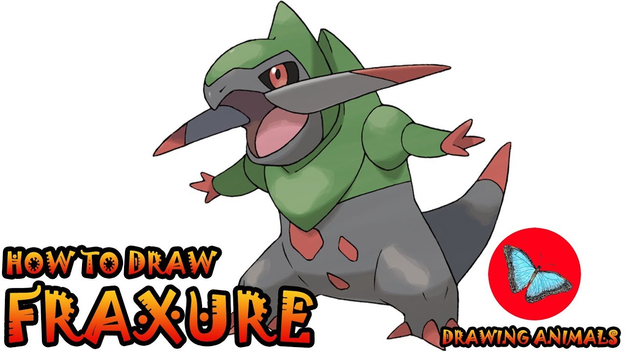 How To Draw Fraxure Pokemon | Drawing Animals
