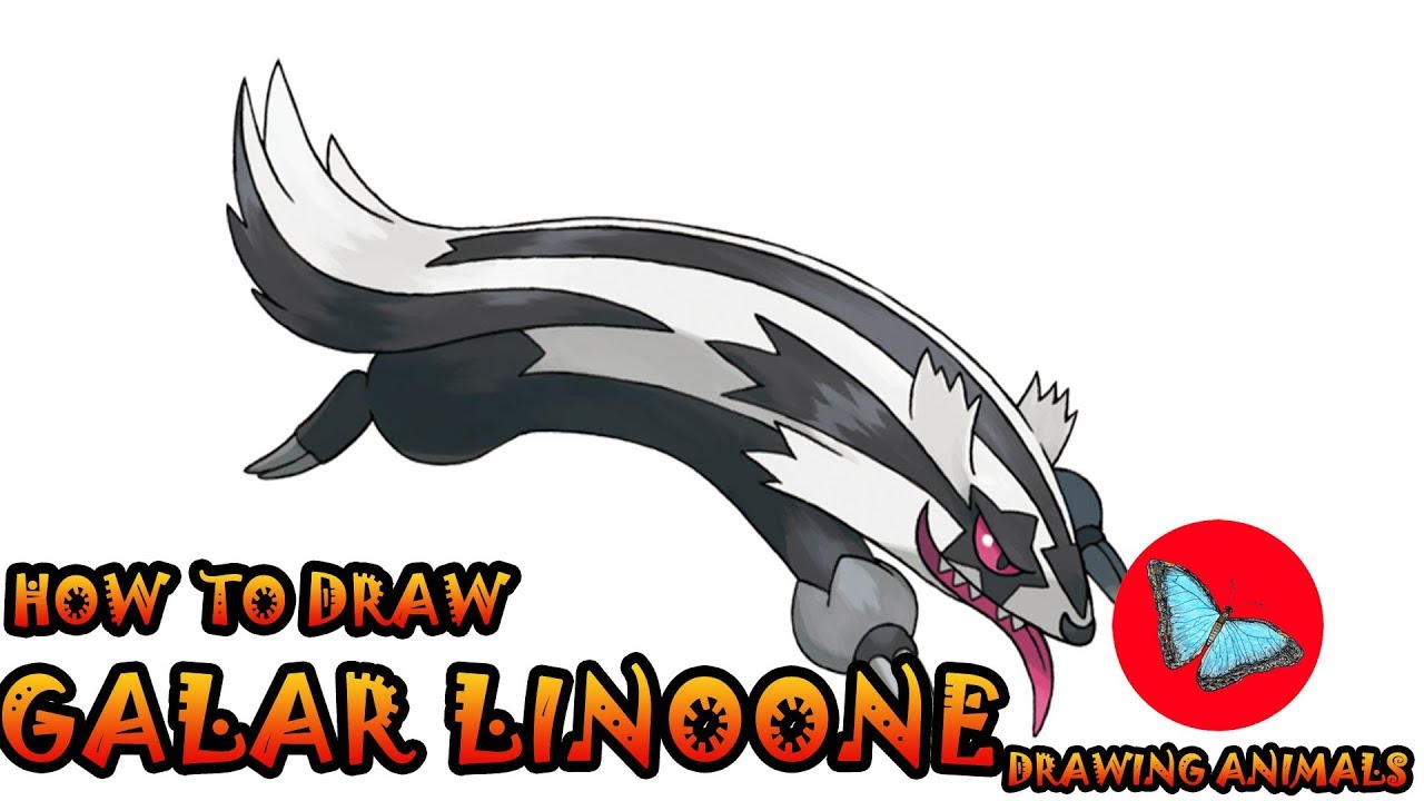 How To Draw Galar Linoone Pokemon | Drawing Animals