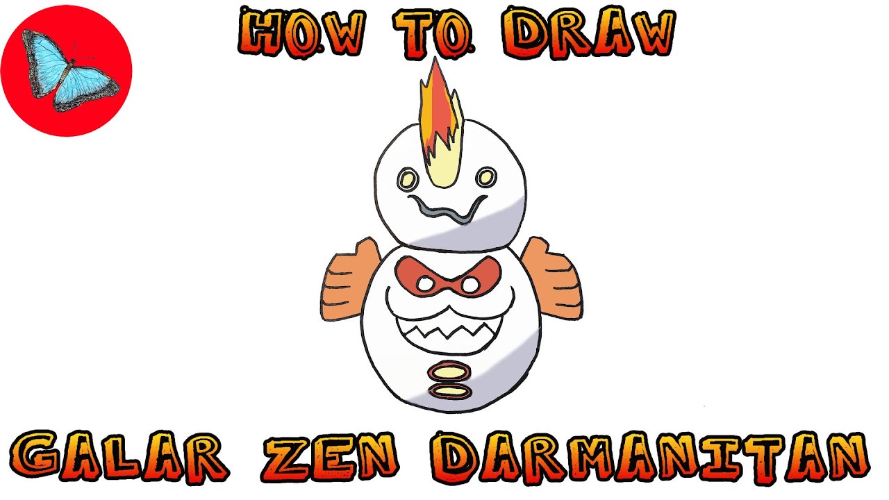 How To Draw Galar Zen Darmanitan Pokemon | Drawing Animals