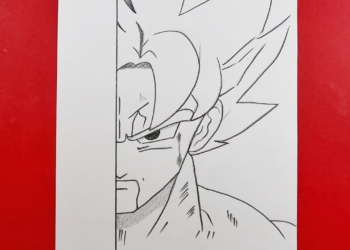 How To Draw Goku ssj2 Half Face Step by Step / Easy DBZ Sketch ma drawings